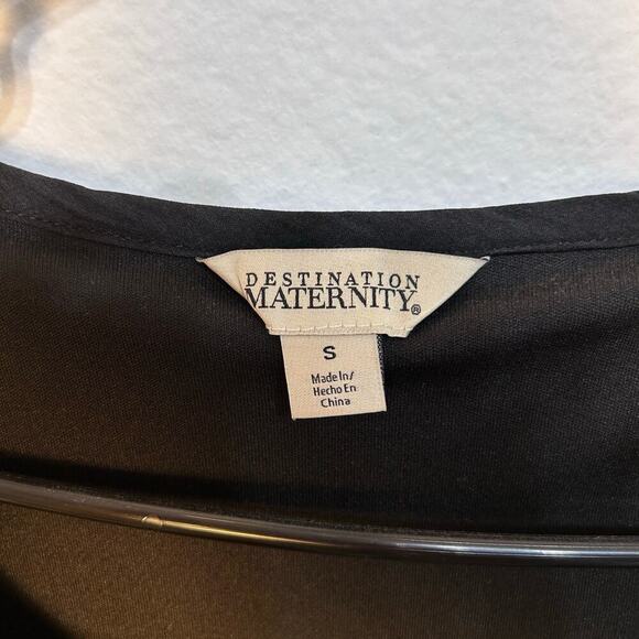 Destination Maternity Black Maxi Dress breezy flutter sleeve drapey skirt - Picture 13 of 14